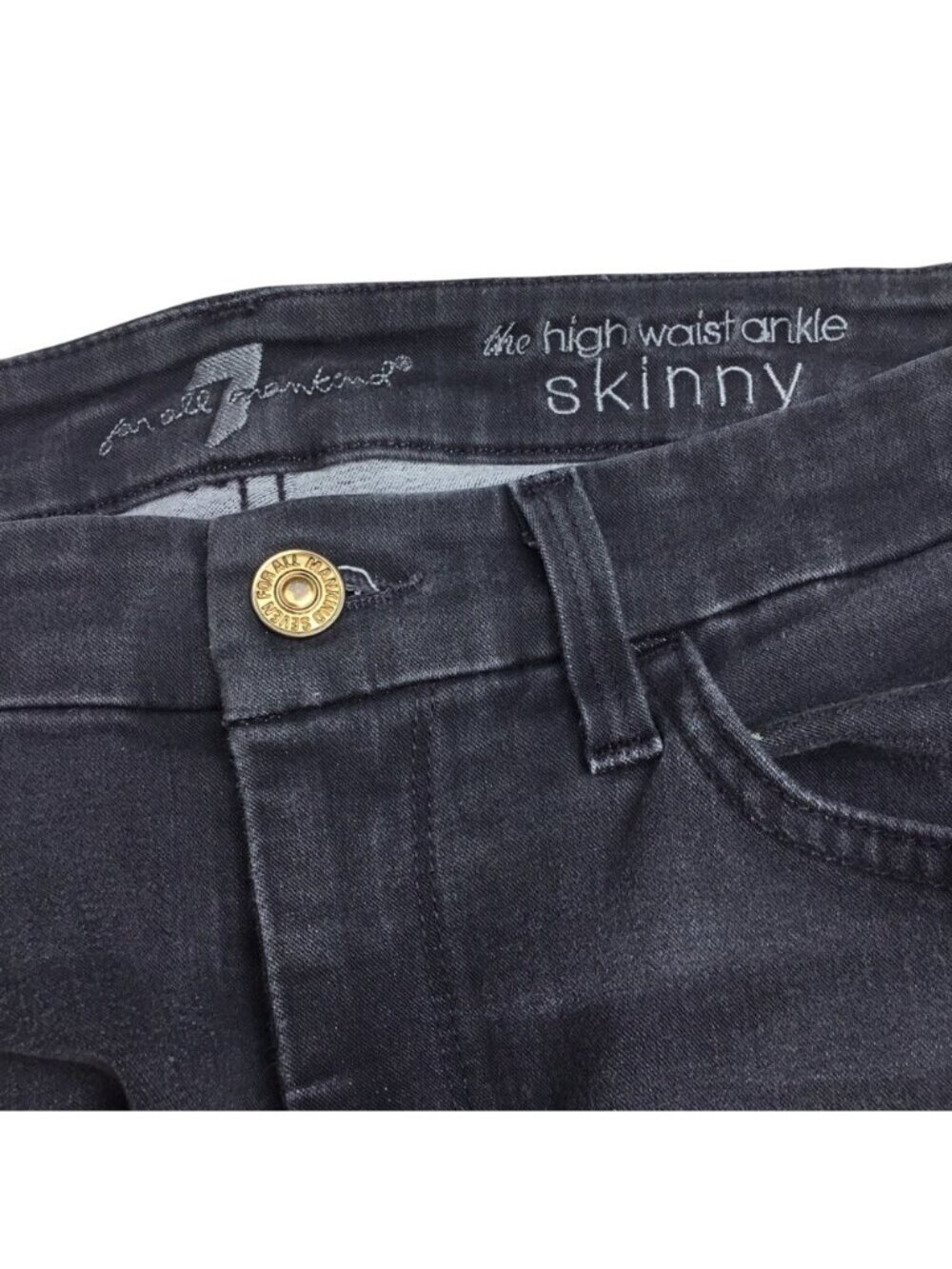 7 For All Mankind High Waist Ankle Skinny Jeans 28 - Picture 8 of 8
